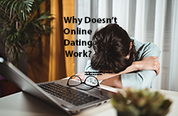 Hopeless woman with laptop giving up on online dating services