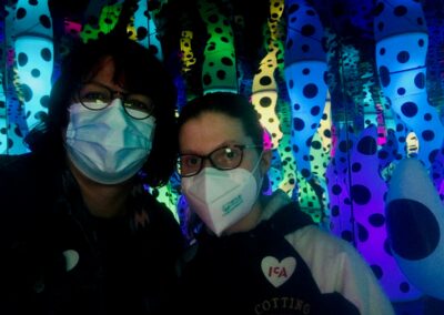 Two People With Glow In The Dark Background