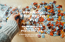 Person holding a puzzle piece symbolizing finding a fit with a psychologist.